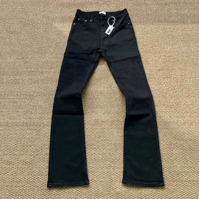 517版型弹力显高纯黑色牛仔裤男