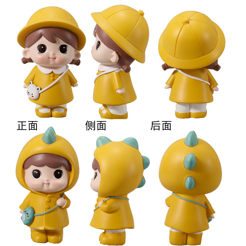 可爱萌萌红色大眼睛娃娃烘焙蛋糕装饰卡通小公主周岁生日蛋糕摆件