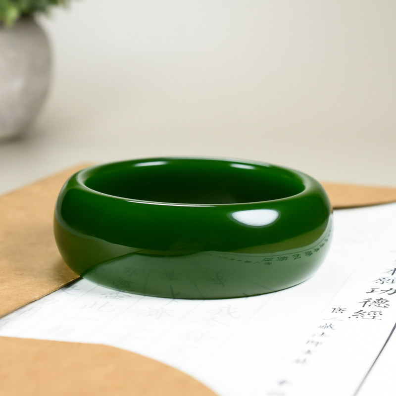 青峰玉业玉器新疆和田碧玉手镯女款菠菜绿加宽加厚轮胎款碧玉镯子,珠宝/钻石/翡翠,手饰,淘宝优惠券,粉丝福利购,淘宝优惠卷