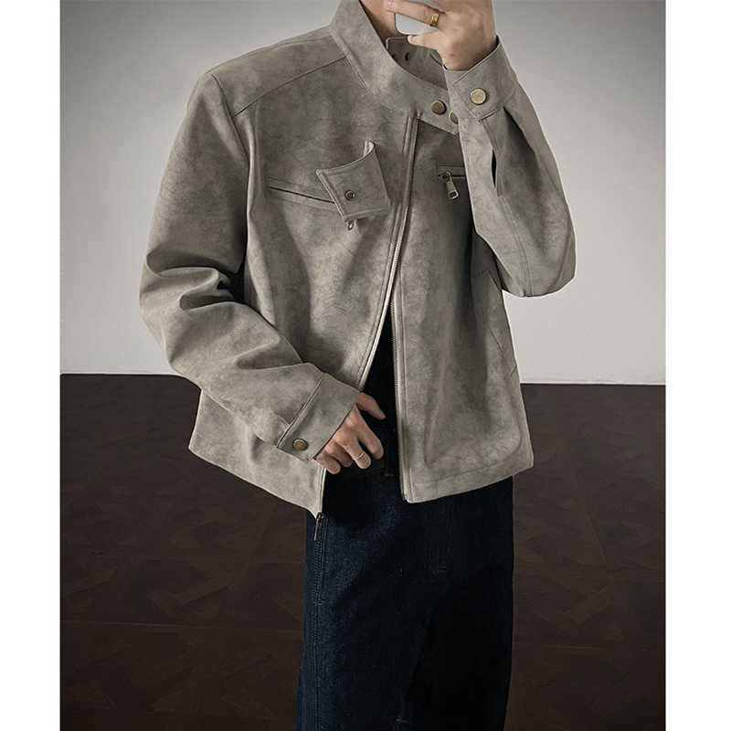 高级感carhartt飞行员夹克外套男士春秋季款潮牌痞帅机车PU皮衣服