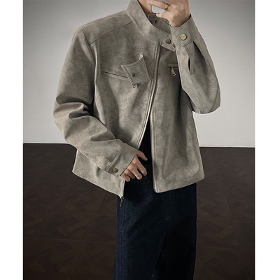 高级感carhartt飞行员夹克外套男士春秋季款潮牌痞帅机车PU皮衣服