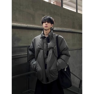 潮牌痞帅青少年男生短款 冬季 加厚棉衣袄外套 高级感羽绒服男士 美式