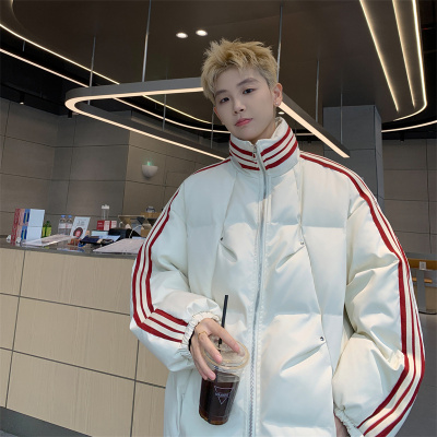 美式高级感羽绒服男士冬季潮牌痞帅青少年男生短款加厚棉衣袄外套