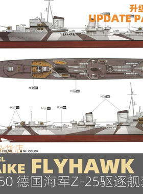 MAIKE 1/350德国海军Z-25驱逐舰升级套改蚀刻片PE鹰翔FH350067