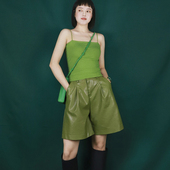 夏季 TEATREE自制 纯棉小吊带内搭女短款 性感露肩一字打底背心上衣