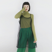 TEATREE自制 纱裙夏 个性 柔软单层网纱吊带连衣裙中长款 透视罩衫