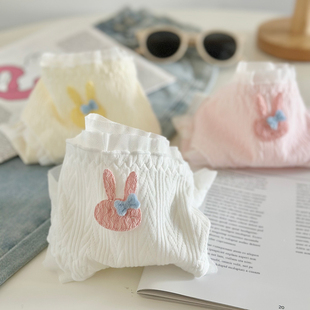 日系软萌纯棉裆内裤 女士中腰甜美风可爱兔子抗菌少女学生透气短裤