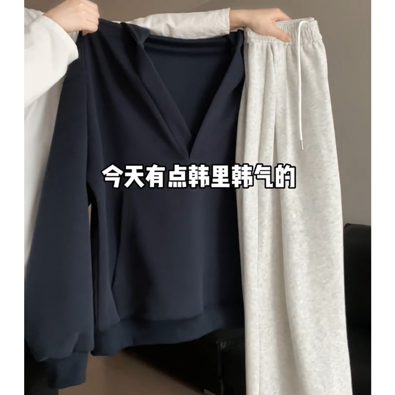 运动套装女秋冬2026新款厚棉T减龄一整套入秋ootd穿搭小个子运动