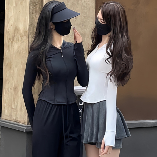 薄款 冰丝防晒衣女款 修身 V防晒服2026新款 紧身外套上衣0325e 夏季