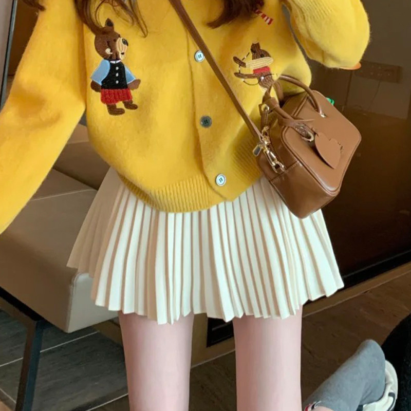 西装百褶裙女秋冬季2026新款高腰显瘦学院jk短裙小个子a字半身裙