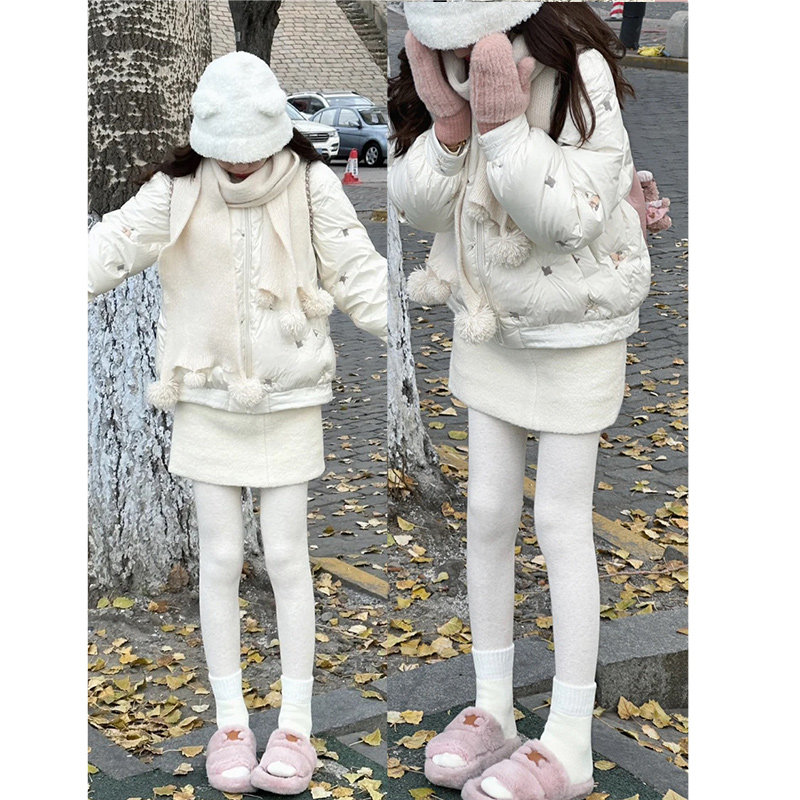 白色羊羔毛绒包臀短裙女秋冬时尚百搭修身显瘦紧身a字毛呢半身裙