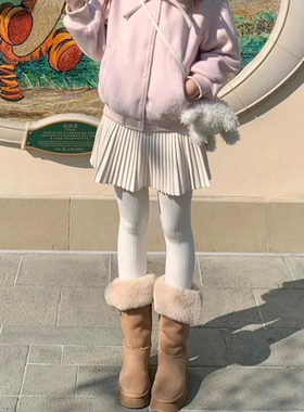 白色毛呢百褶裙女冬季2025新款a字半身裙梨型身材遮胯小个子短裙