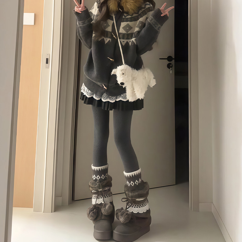 灰色螺纹打底裤女冬季外穿2026新款加绒紧身秋裤小个子加厚瑜伽裤