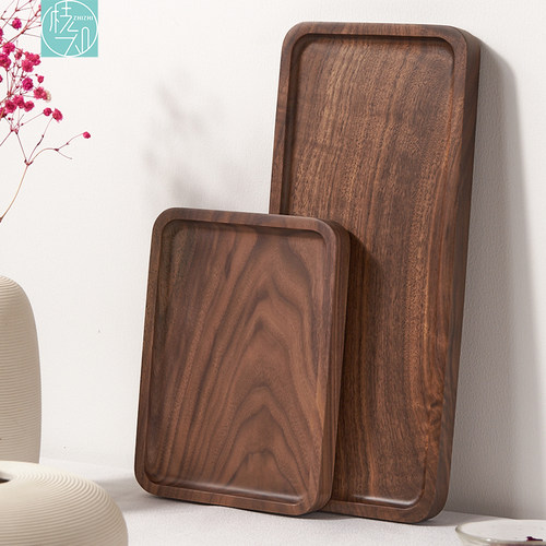 枝知北美黑胡桃木整木方形茶盘
