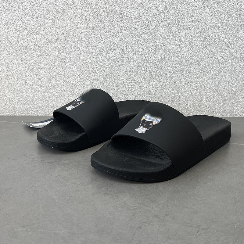 thumbnail for Pure yuanRL one-strap slippers for men, round toe outerwear, casual thick-soled cool beach sandals, summer little bear logo