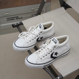 休闲百搭板鞋 潮流舒适星箭白色中帮男女款 A07195C 经典 匡威正品