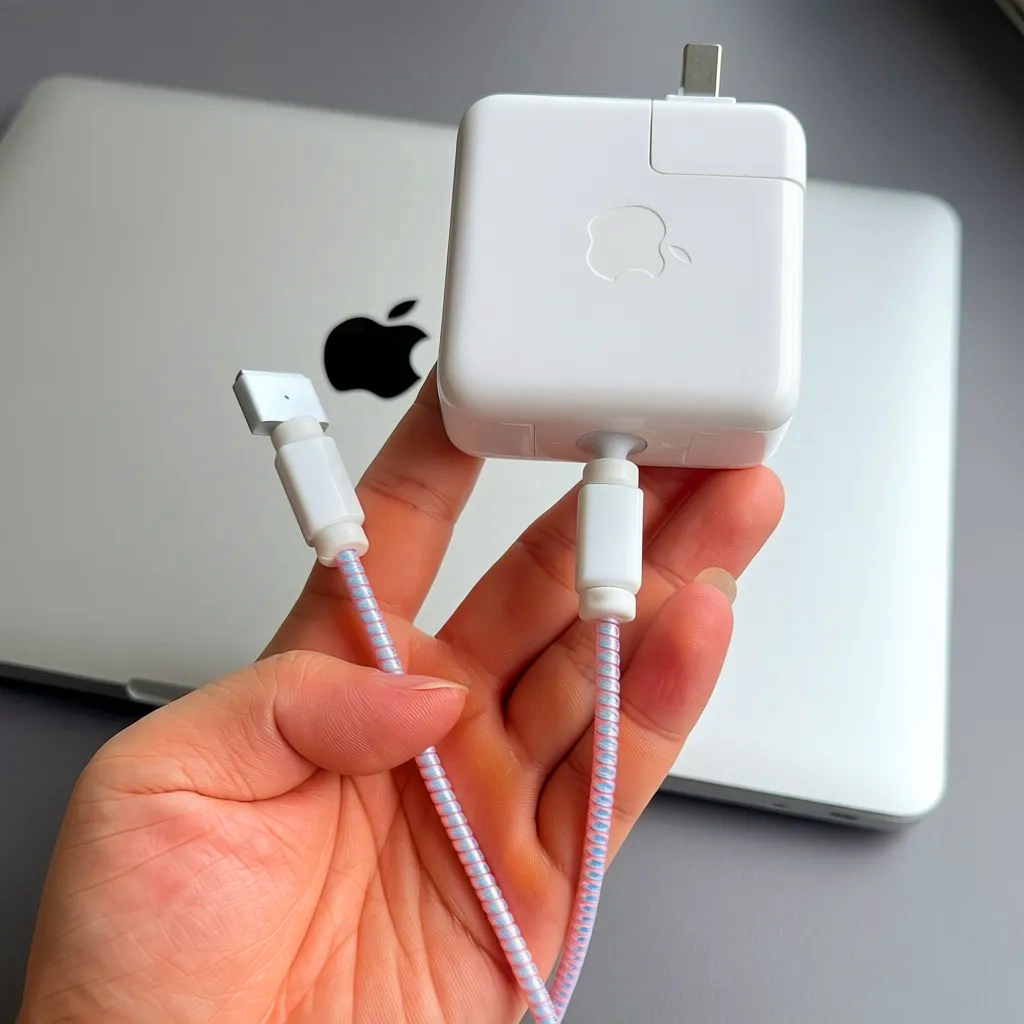 适用苹果Macbook一体式笔记本数据线T型接口保护套防断卡扣保护头