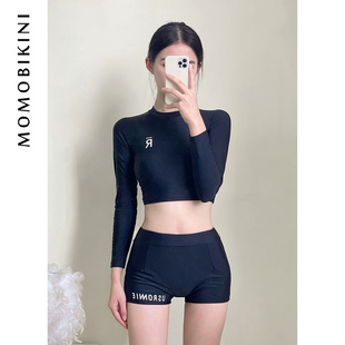 高腰泳衣女士保守学生遮肚显瘦泡温泉泳装 沫初见新款 韩国性感长袖