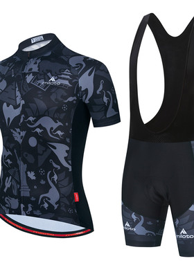 miloto骑行服短背带套装山地公路车服夏季短袖透气自行车背带短裤