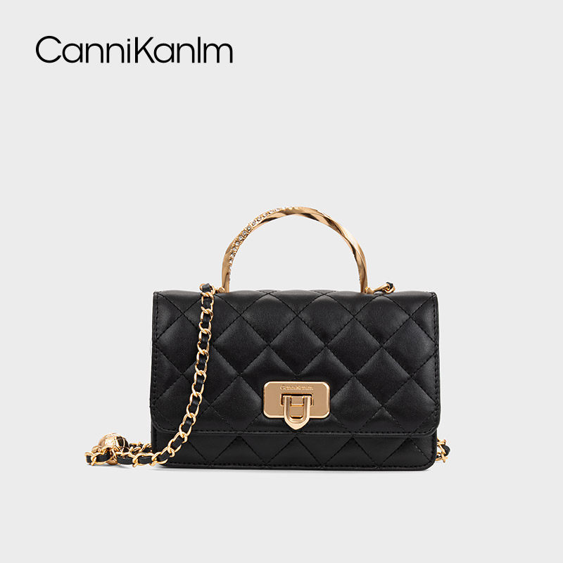 CanniKanlm真皮菱格小方包女2025新款高级感百搭小香风单肩斜挎包,箱包皮具/热销女包/男包,小方包,淘宝优惠券,粉丝福利购,淘宝优惠卷