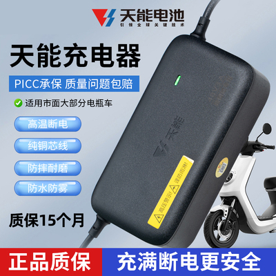 天能铅酸充电器电动车电瓶车快充