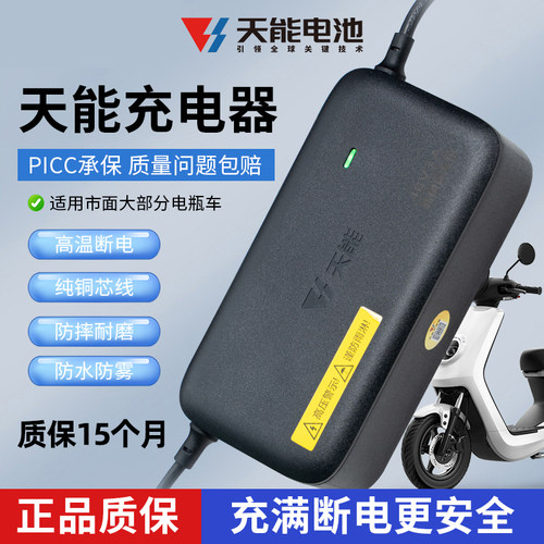 天能铅酸充电器电动车电瓶车快充