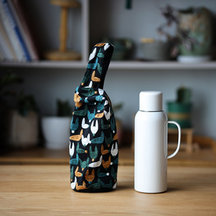 文手作 棉麻刺绣传家壶mini保护套学古水壶袋595日式手挽包收纳