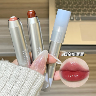 淡颜天菜！鲨疯了~ 感官派对清浅银缎夹心口红镜面嘟嘟唇显白口红