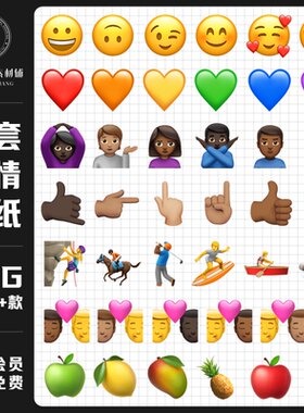 emoji表情包可爱搞怪趣味免扣贴纸饭圈美化电子手账png美工素材图
