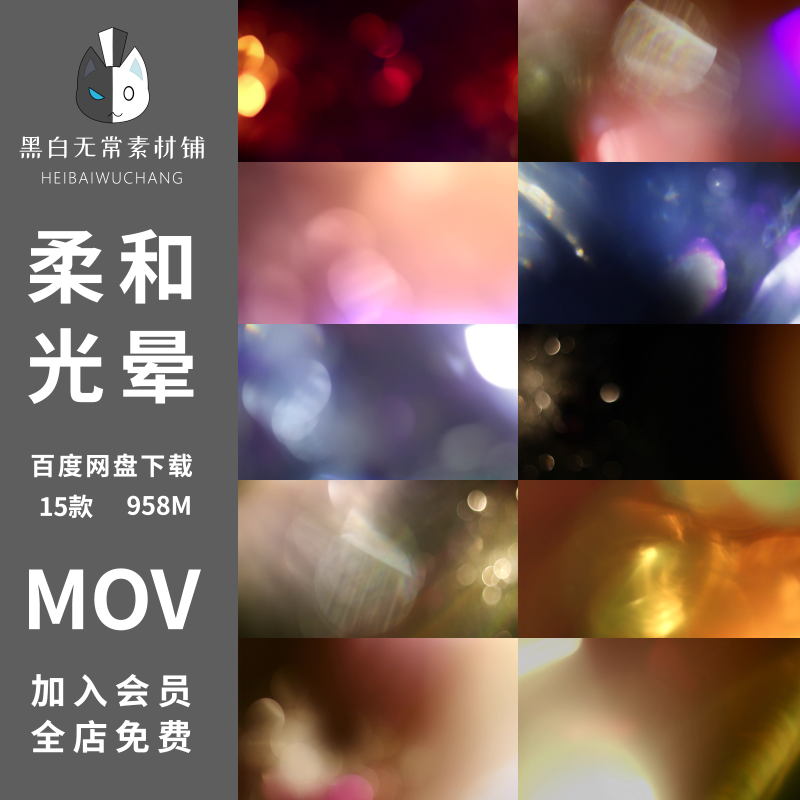 唯美浪漫梦幻镜头光晕光斑光耀光效果叠加动画PR/AE视频特效素材