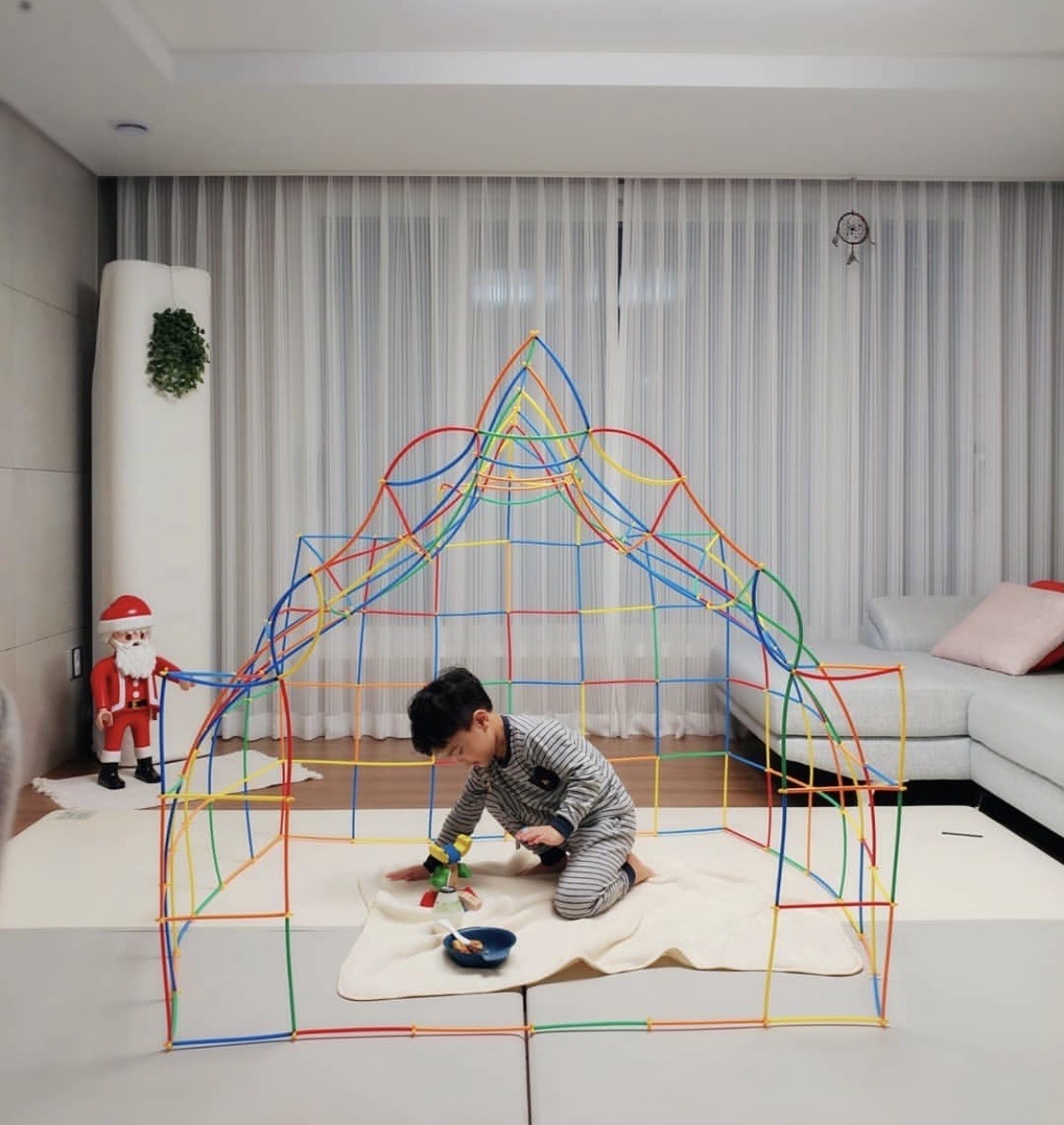 出口魔法软吸管积木拼插4d空间拼搭建构亲子互动幼儿园早教玩具3