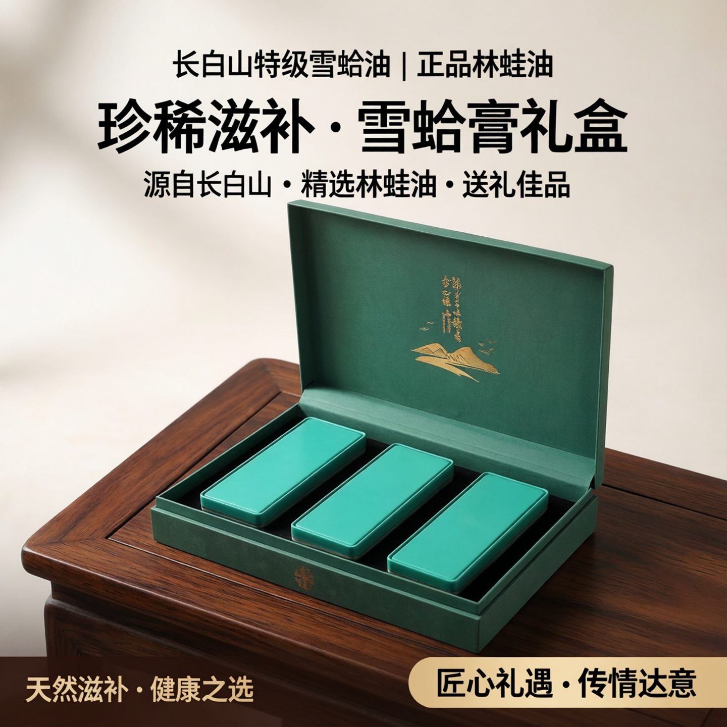 雪蛤送礼精致包装礼品盒长白山特级雪蛤油正品林蛙油雪蛤膏空礼盒