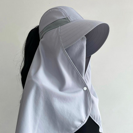 多功能多方位一体防晒帽披肩遮阳帽女夏季加长护颈防紫外线太阳帽