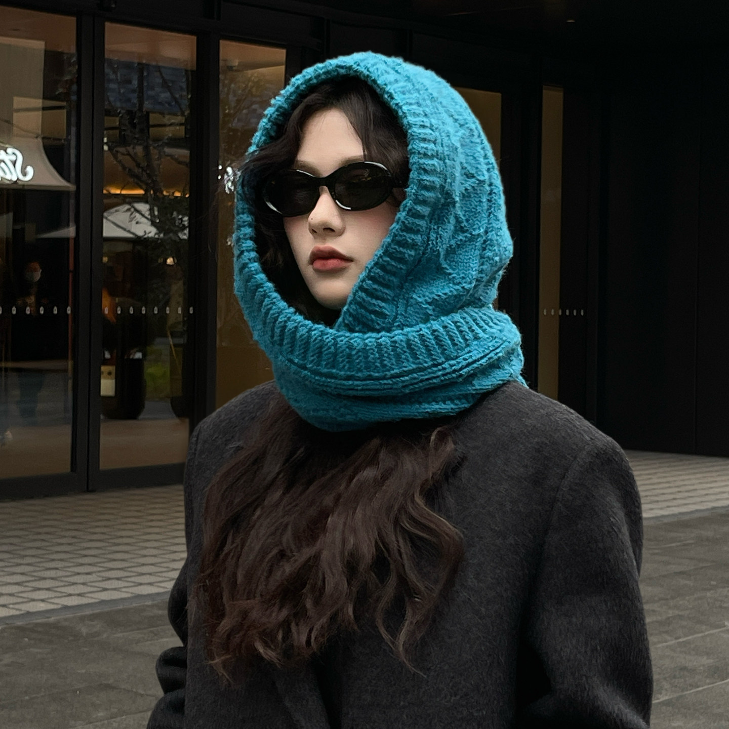 慵懒风围脖一体针织帽女秋冬季设计感挂球时尚护耳保暖毛线帽外搭,服饰配件/皮带/帽子/围巾,帽子,淘宝优惠券,粉丝福利购,淘宝优惠卷