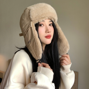 雷锋帽男女冬季加绒加厚保暖护耳帽子户外骑车滑雪防风防寒风雪帽