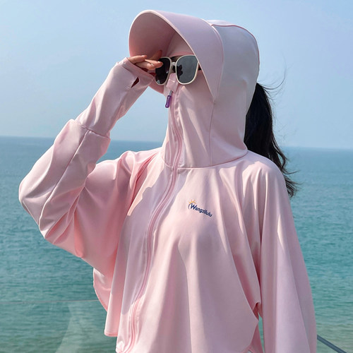 雪林鹿夏季防晒披肩女带帽檐