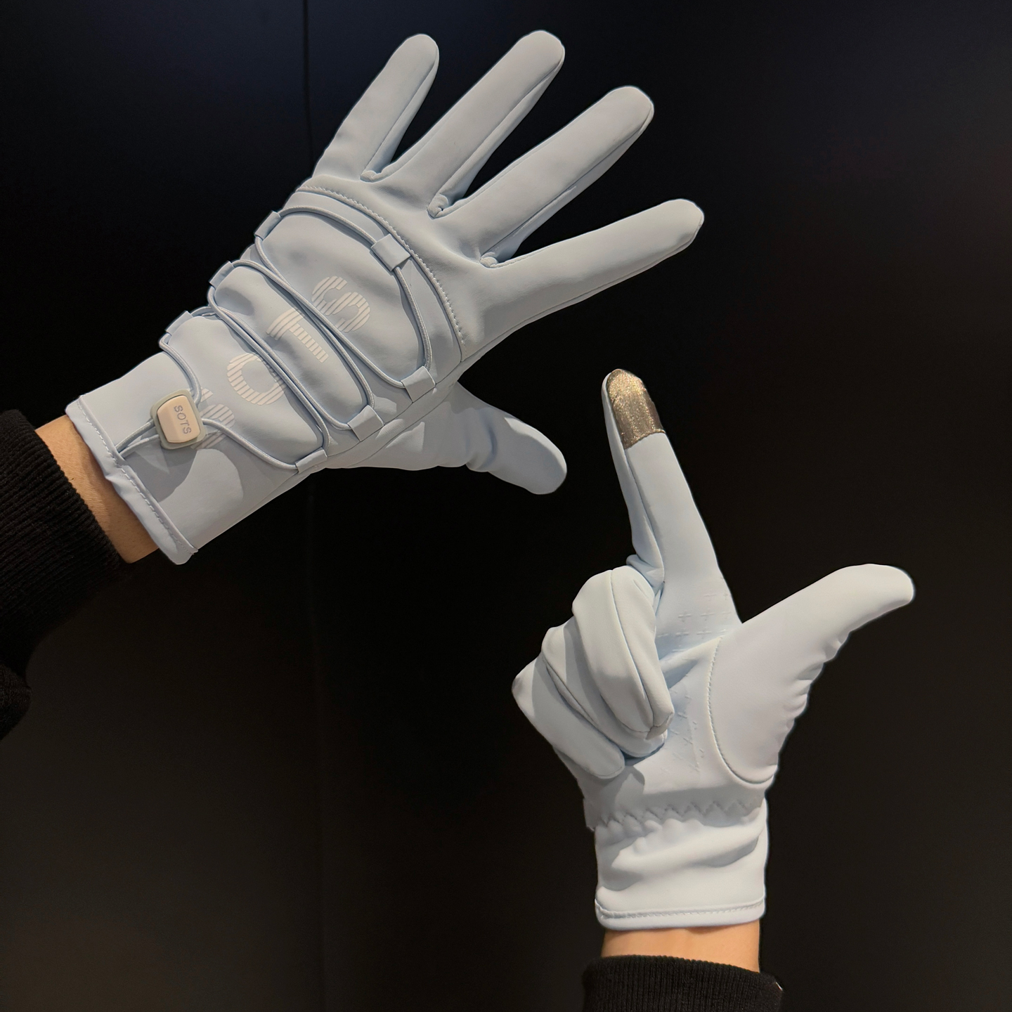 秋冬季骑行手套女防风防泼水加绒