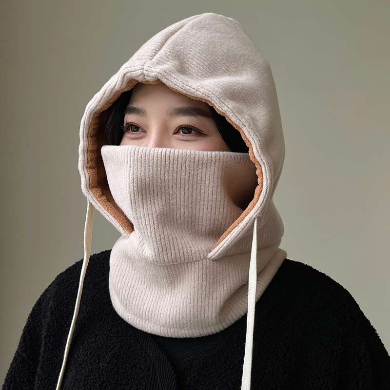 保暖口罩帽子一体女骑车秋冬2025新款电动车加厚防风防寒面罩男士