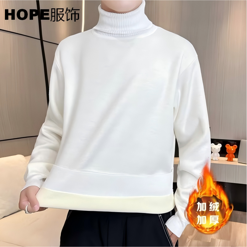 体绒高领毛衣男2025新款韩版多色基础款针织上衣保暖加厚加绒百搭