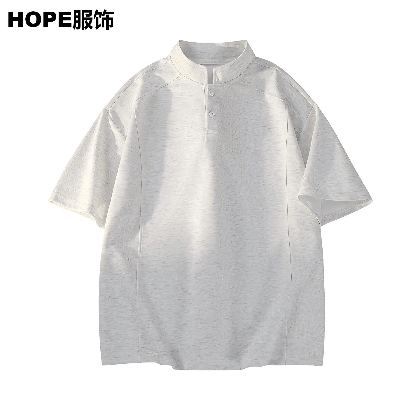 立领新款夏季男士翻领短袖t恤POLO衫纯棉