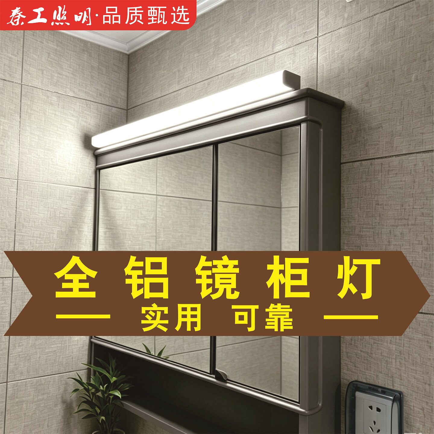 LED镜柜专用镜前灯卫生间厕所化妆灯北欧长条免打孔浴室镜箱镜灯