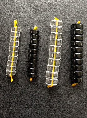 玻璃材质直切隔片盘珠白色黑红散珠档片珠diy手链手串材料一组十