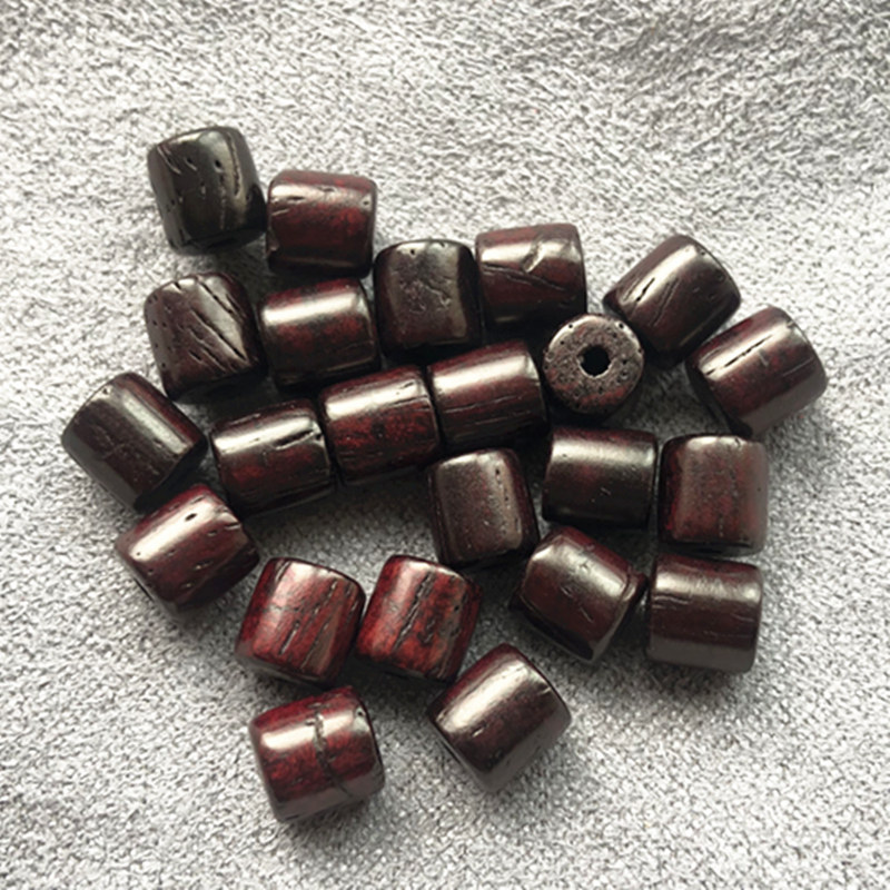 晶东diy大叶檀木桶珠红色檀木配件隔珠散珠珠子diy手链佛珠配件