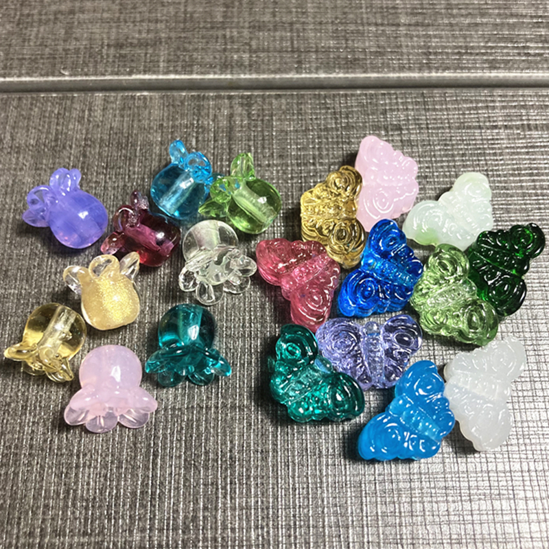 小花琉璃蝴蝶提溜挂坠配饰品背云