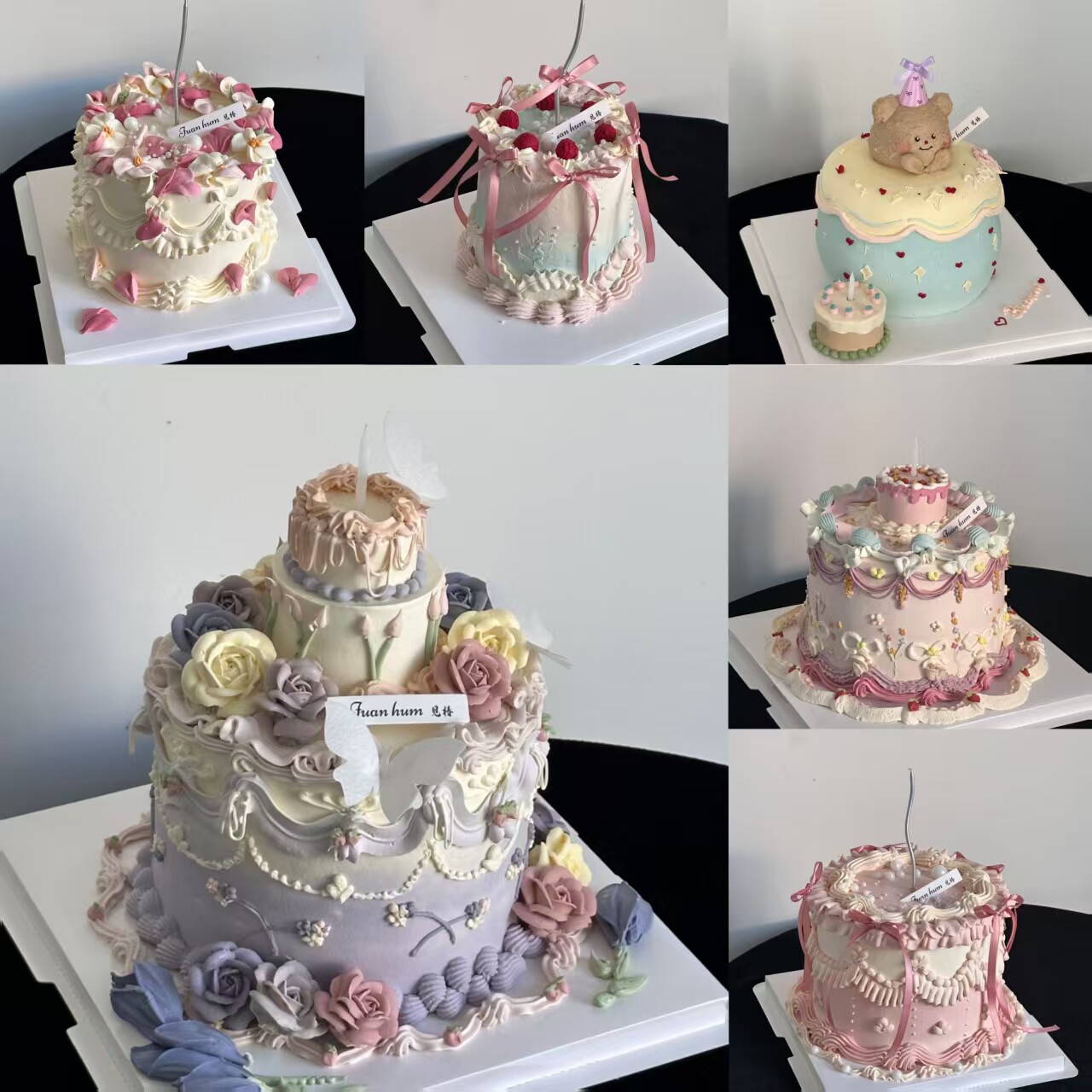 2026韩式复古少女粉奶油裱花小红书同款网红仿真蛋糕模型定制样品