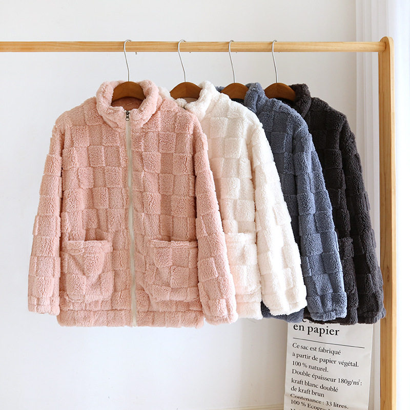 秋冬加厚家居服上衣单件男女士加绒法兰绒保暖拉链睡衣上装可外传,女士内衣/男士内衣/家居服,睡衣上装,淘宝优惠券,粉丝福利购,淘宝优惠卷