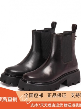 商场同款2025冬新款英伦棕色切尔西靴烟筒靴牛皮厚底女靴Z1455DD5