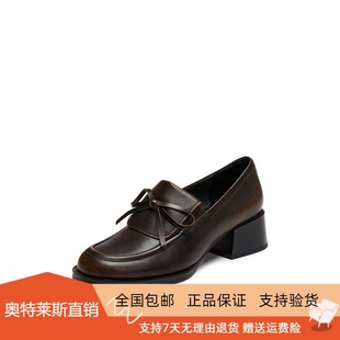 商场同款2025新款小珍妮英伦风乐福鞋粗跟小皮鞋单鞋女鞋EGY05CA5