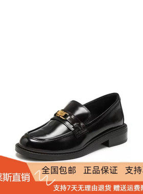 商场同款2026新款小金砖爵士乐福鞋英伦一脚蹬小皮鞋女鞋9UL21AA6