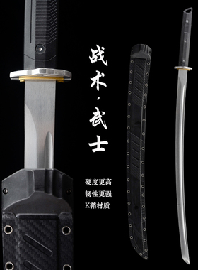 龙泉武士刃高锰钢刀剑现代战术唐横刀一体龙骨雁翎刀冷兵器未开刃